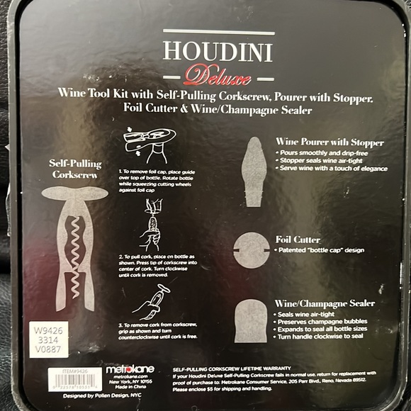 Houdini Deluxe- 4 piece -Wine Tool Kit-New in Package - Picture 2 of 3